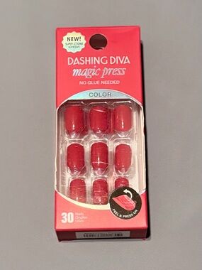 Dashing Diva Magic Press Red Press-On Nails - No Glue Needed